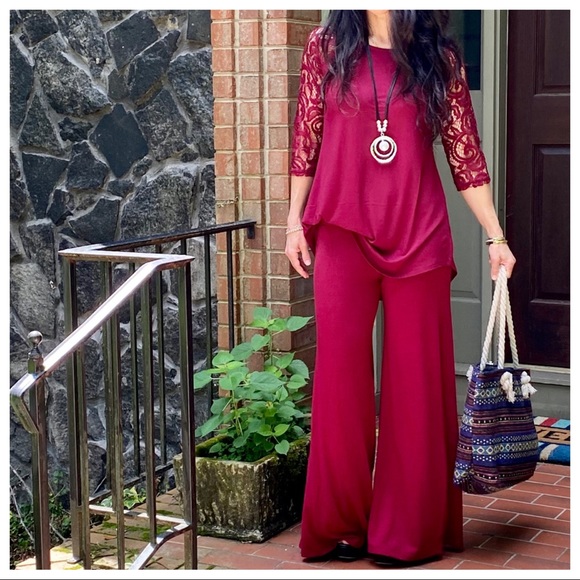WINE FAVORITES FABULOUS WIDE LEG PANTS - Picture 14 of 15